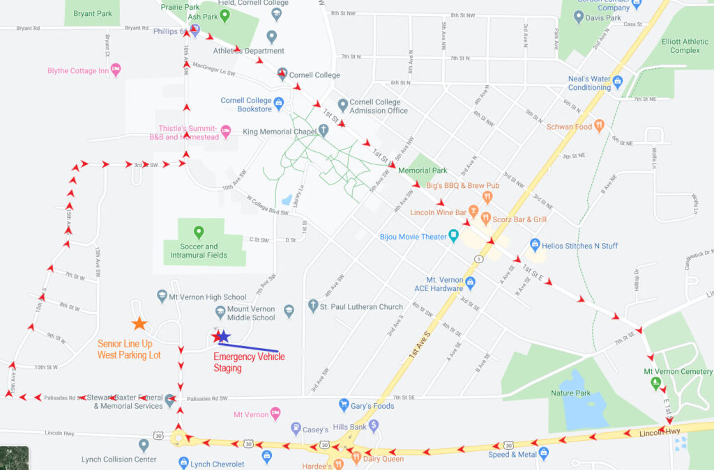 2021 Graduation Parade Route