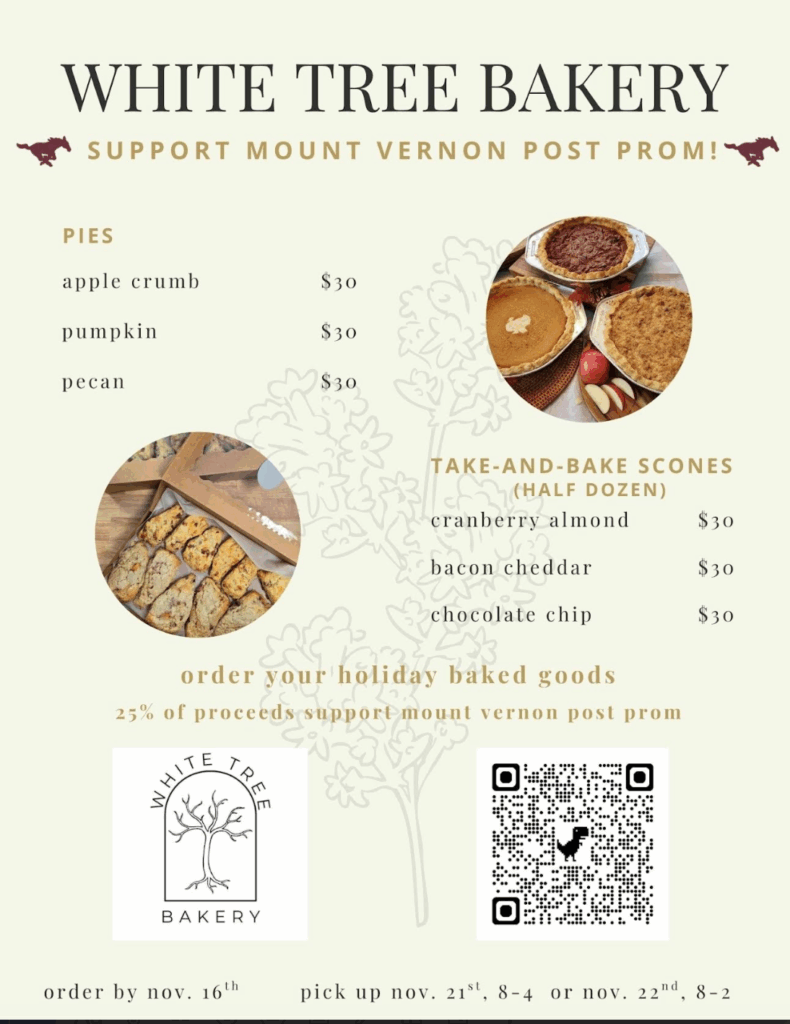 White Tree Bakery fundraising Post Prom