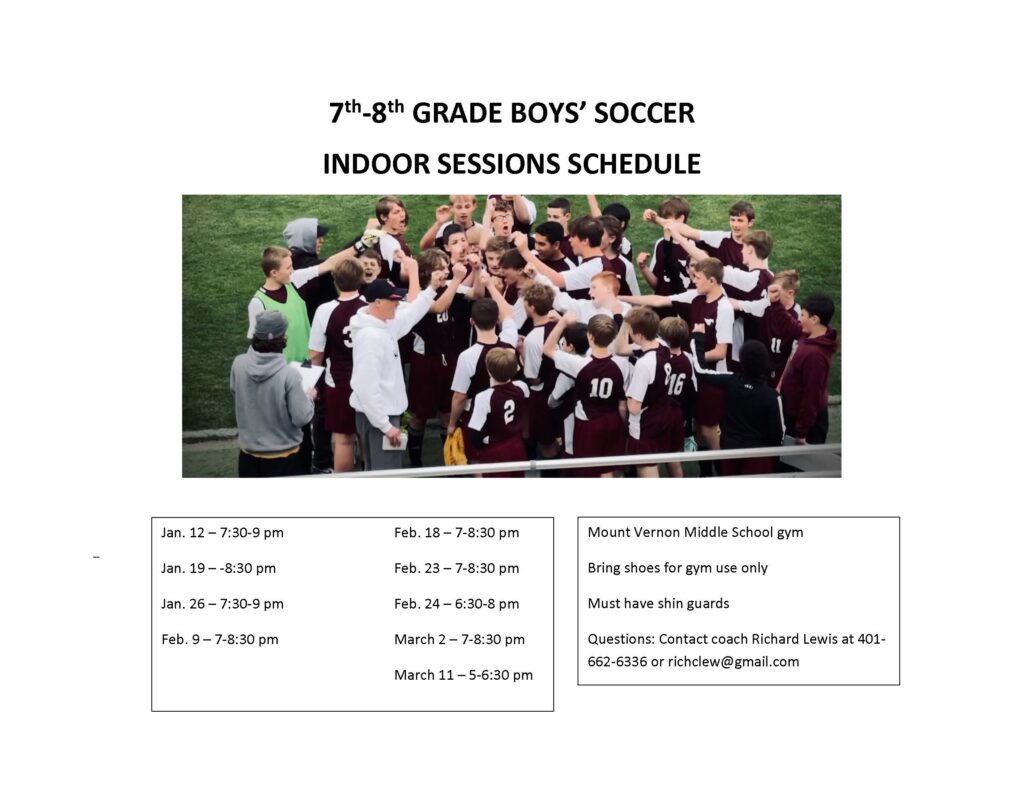 Indoor sessions schedule flyer 2026