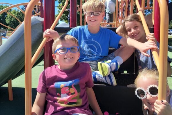 Students playing on the playground during recess.